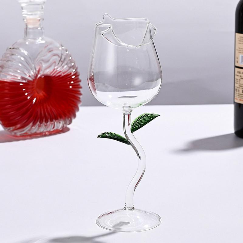 CrystalBloom vinglas med stjälk – elegant rosformad bägare