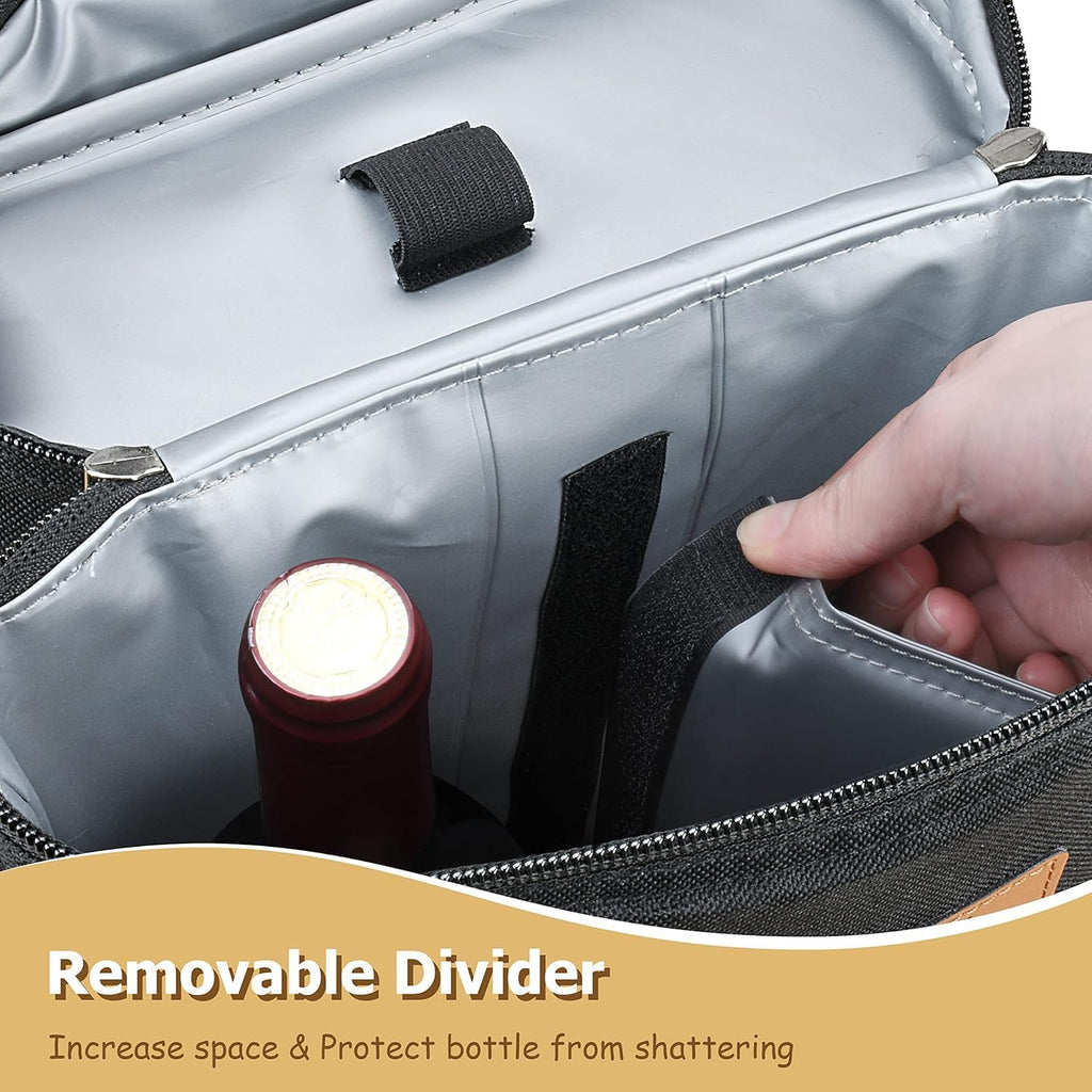 Vinkylväska för två flaskor – Stötdämpande, läckagesäker vinväska