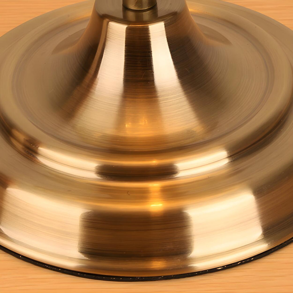 Retro blommig kupolglasbordslampa med integrerad klocka