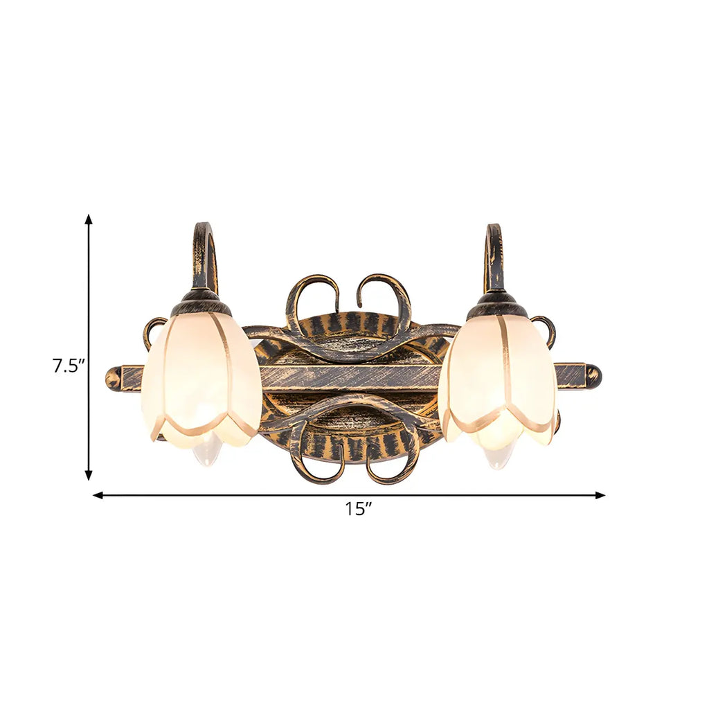 Vintage-stil Petal Vanity Light – Dekorativ badrumslampa med flera ljuskällor