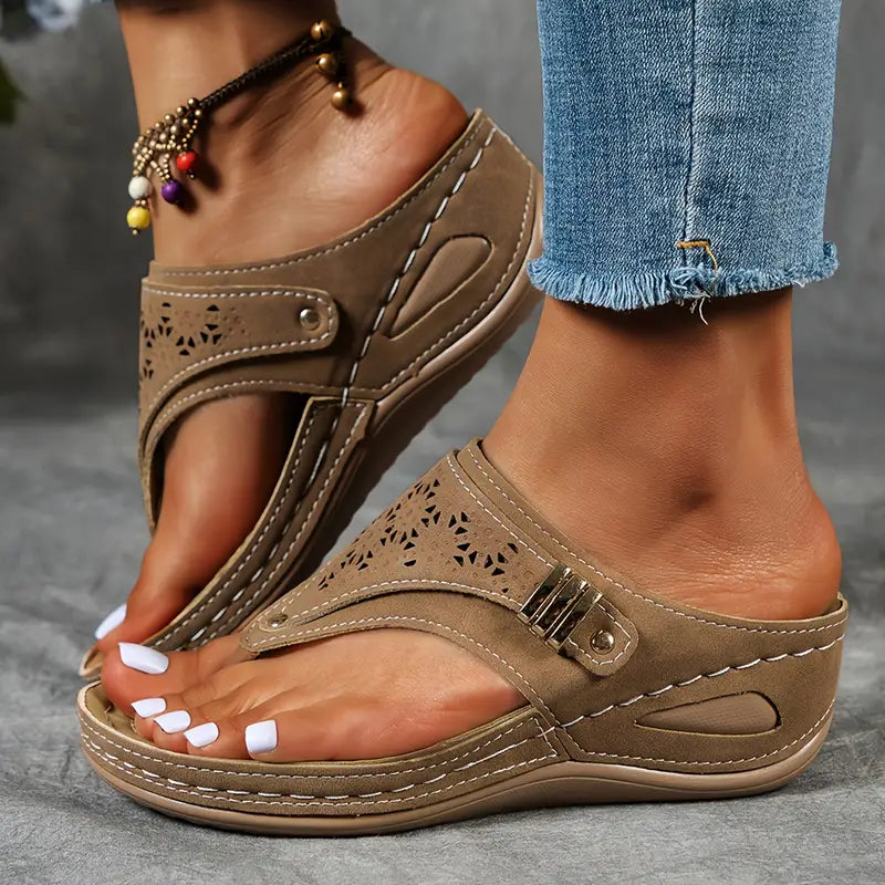 Damsandaler med tjock sula - Moderna slip-ons med spänne för vardagsbruk och resor