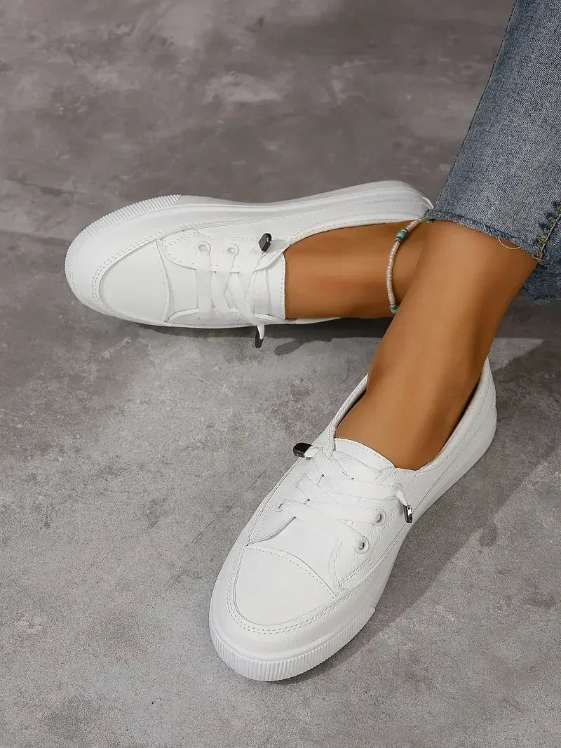 Klassiska casual street sneakers för kvinnor - lågprofilerade snörskor för vardagsbruk och resor