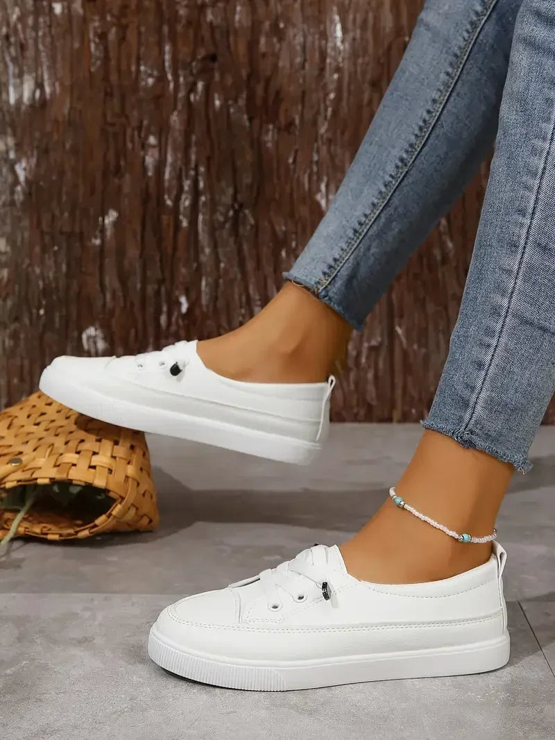 Klassiska casual street sneakers för kvinnor - lågprofilerade snörskor för vardagsbruk och resor