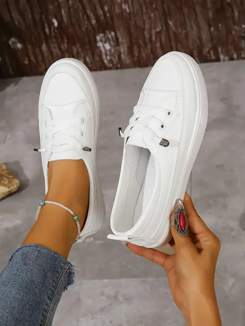 Klassiska casual street sneakers för kvinnor - lågprofilerade snörskor för vardagsbruk och resor
