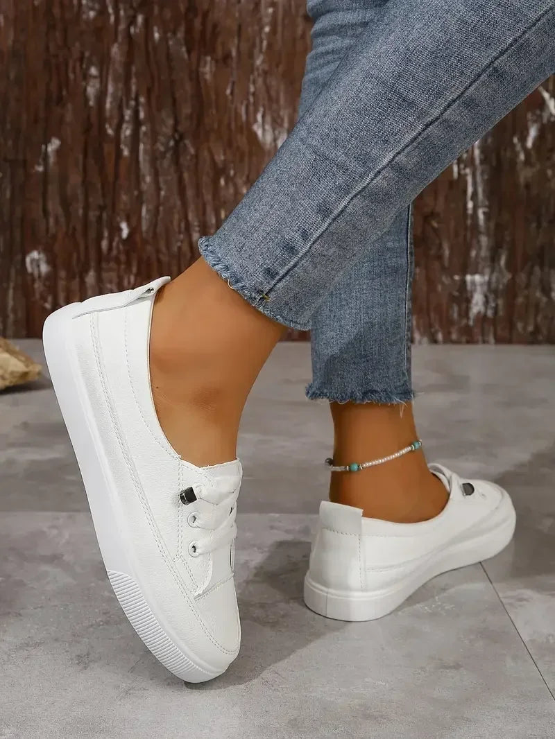 Klassiska casual street sneakers för kvinnor - lågprofilerade snörskor för vardagsbruk och resor