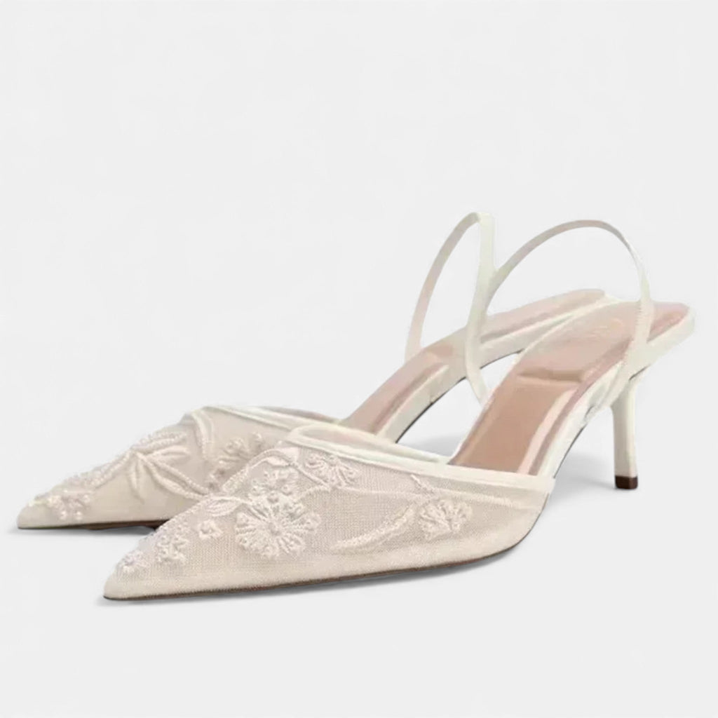 Eleganta slip-on-klackar med spetsiga tår för kvinnor - Sofistikerade pumps utan rygg för kontor, fester och aftonkläder