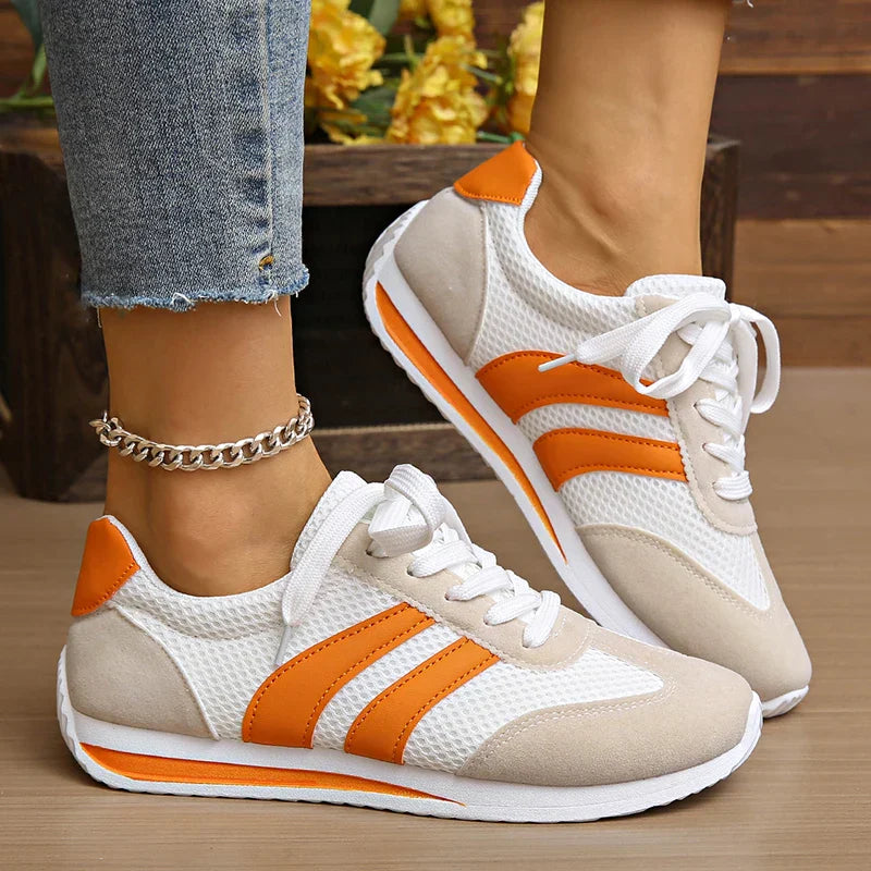 Klassiska lågskurna sneakers för kvinnor – Snörskor med dämpad komfort