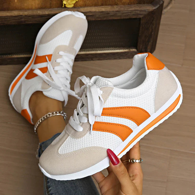 Klassiska lågskurna sneakers för kvinnor – Snörskor med dämpad komfort