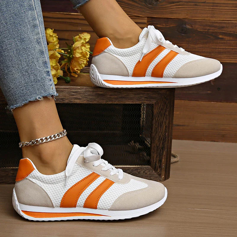 Klassiska lågskurna sneakers för kvinnor – Snörskor med dämpad komfort