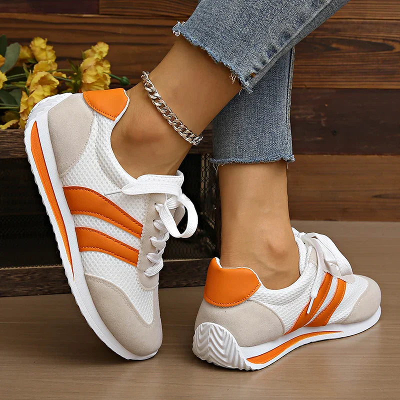 Klassiska lågskurna sneakers för kvinnor – Snörskor med dämpad komfort
