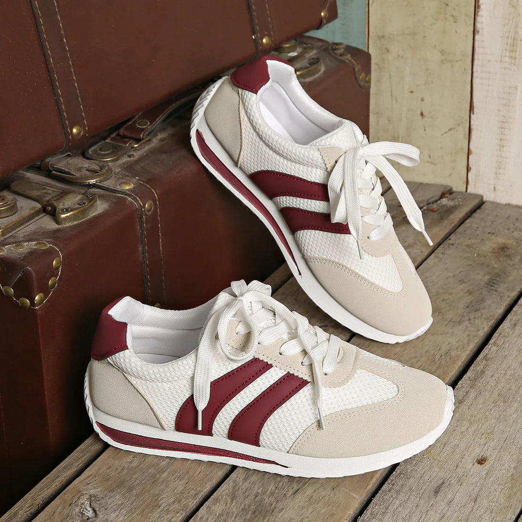 Klassiska lågskurna sneakers för kvinnor – Snörskor med dämpad komfort