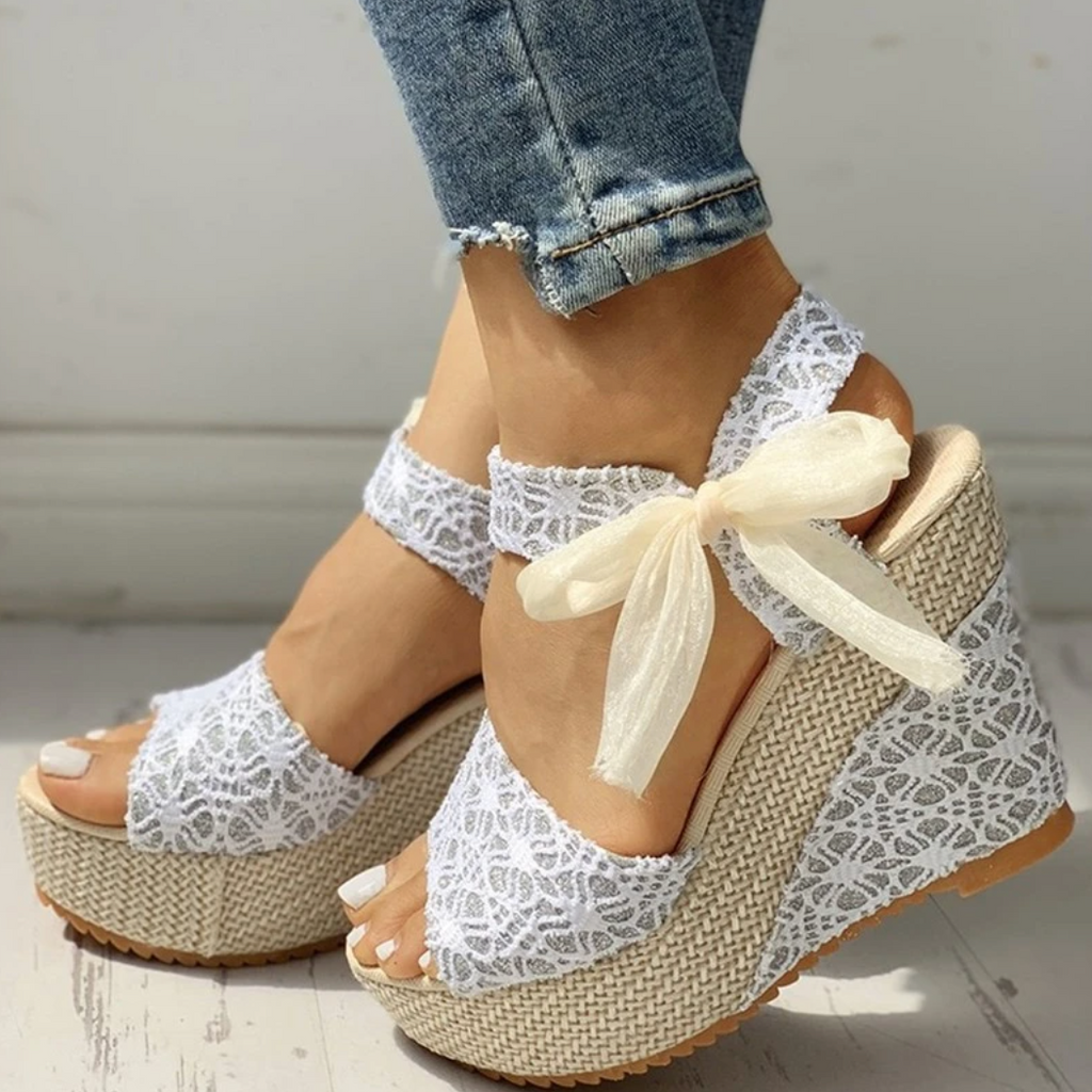 Boho-plattformsandaler för kvinnor - Flexibla elastiska remmar med flätad espadrillsula