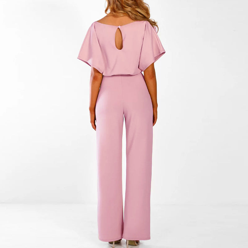 Damjumpsuit med böljande palazzo-motiv – Midjeåtsittande helkropp med otrolig elegans
