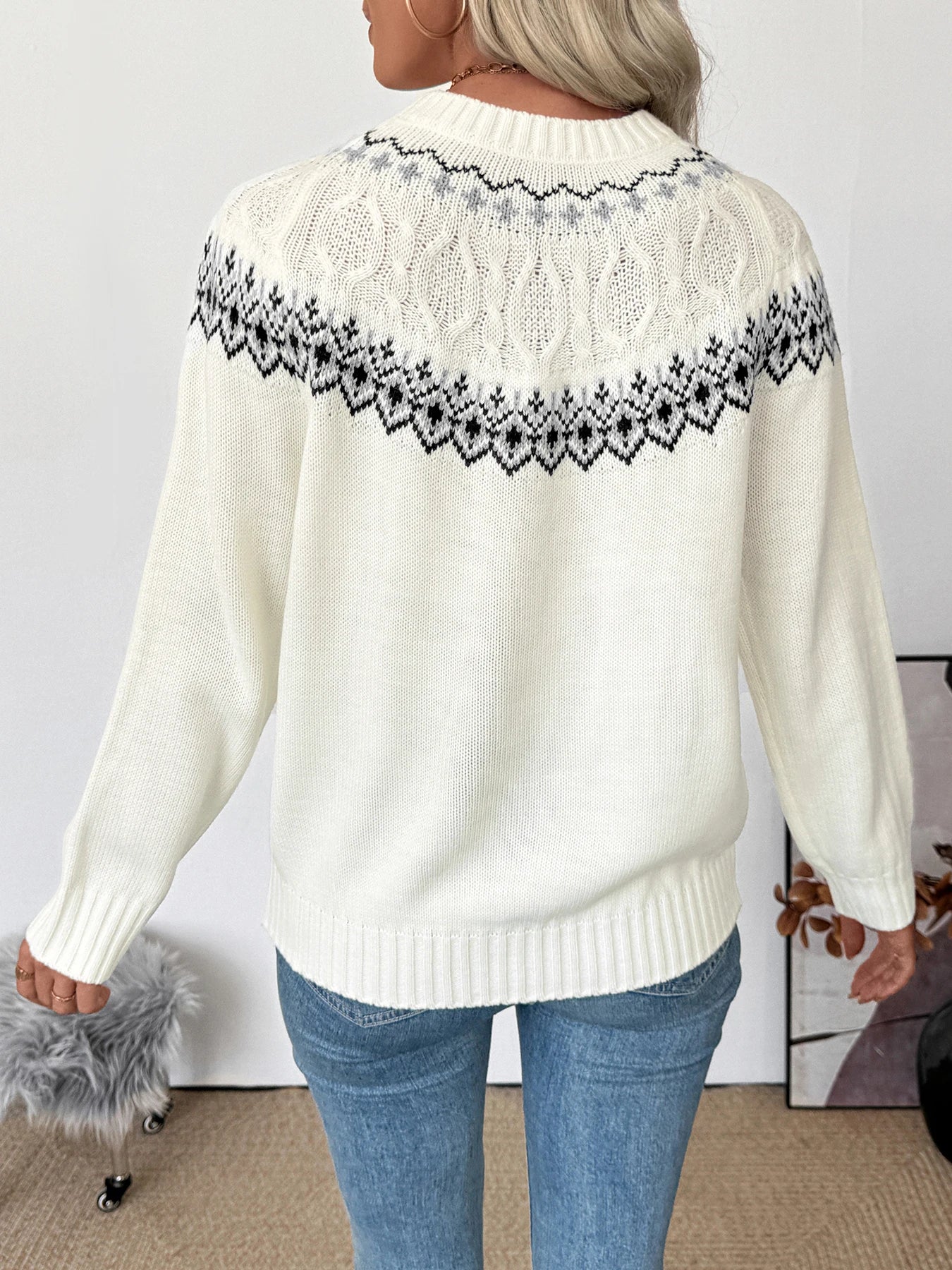 Katerina | Fair Isle-mönster rundhalsad tröja - Mysig och avslappnad stickning