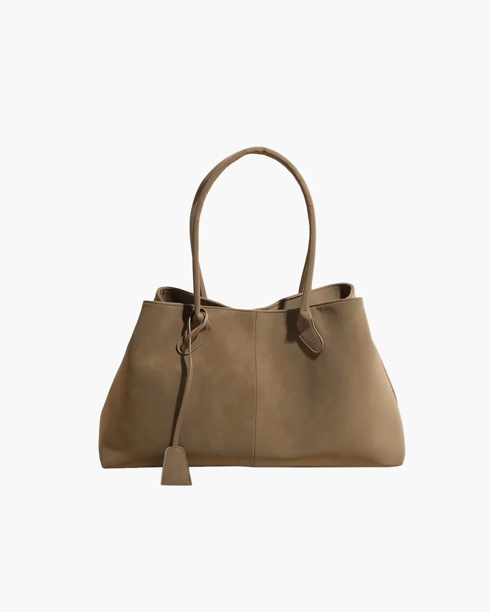 Dam Slouchy Shoulder Tote Bag – Stor avslappnad bärväska med tofsdetalj