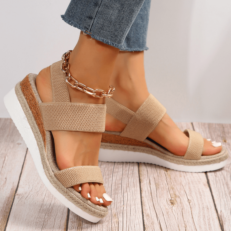 Dam Coastal Chic Espadrille Platåskor - Elastiska Komfort Sommarpromenadskor