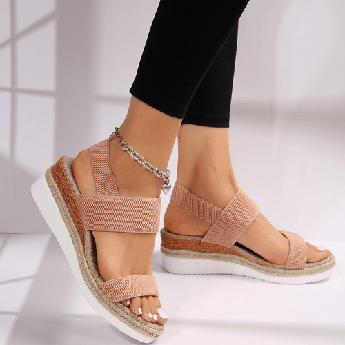 Dam Coastal Chic Espadrille Platåskor - Elastiska Komfort Sommarpromenadskor