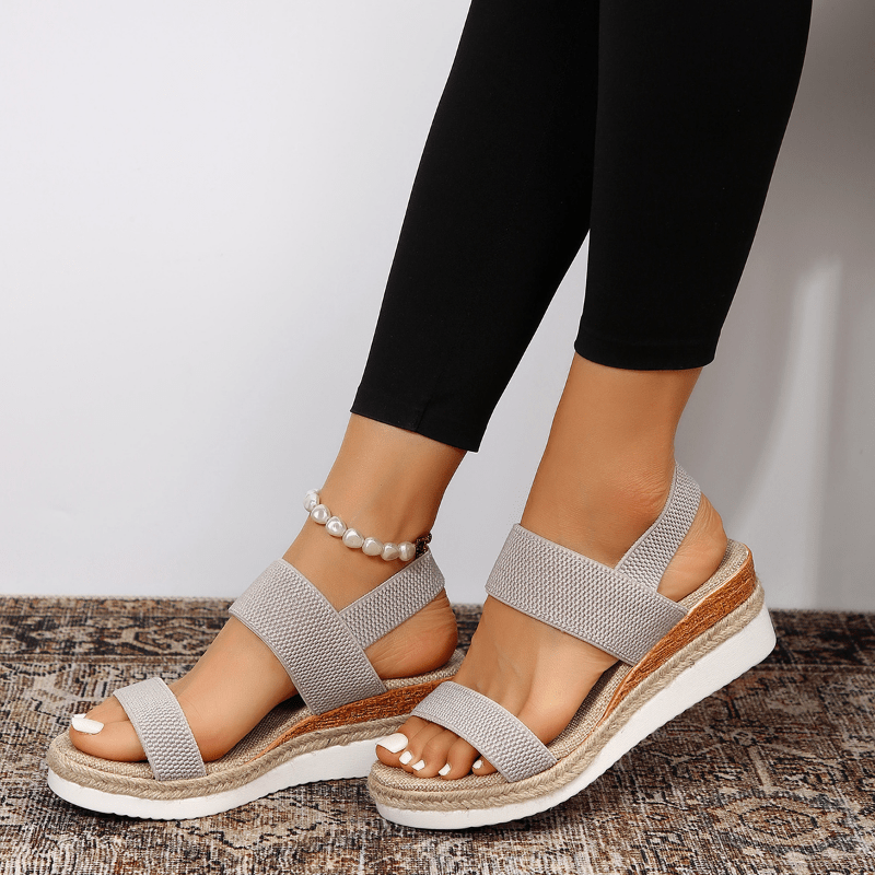Dam Coastal Chic Espadrille Platåskor - Elastiska Komfort Sommarpromenadskor