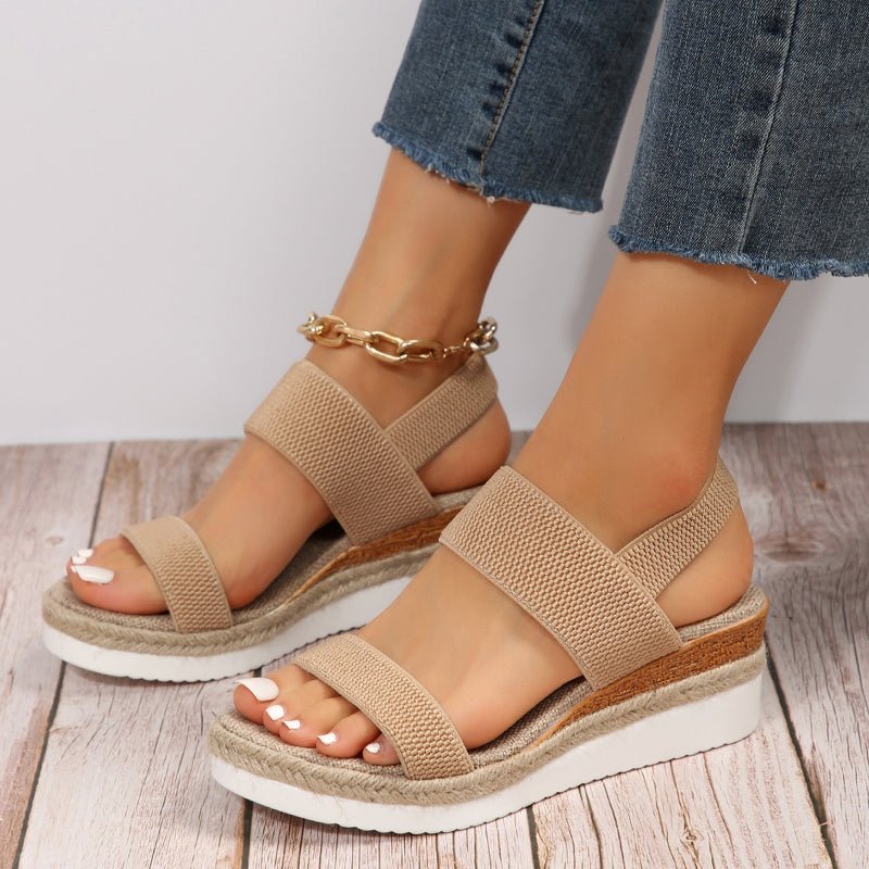 Dam Coastal Chic Espadrille Platåskor - Elastiska Komfort Sommarpromenadskor