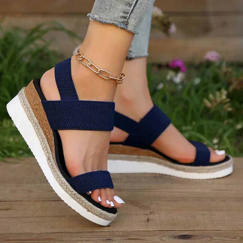 Dam Coastal Chic Espadrille Platåskor - Elastiska Komfort Sommarpromenadskor