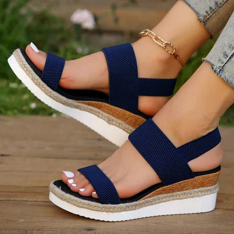 Dam Coastal Chic Espadrille Platåskor - Elastiska Komfort Sommarpromenadskor