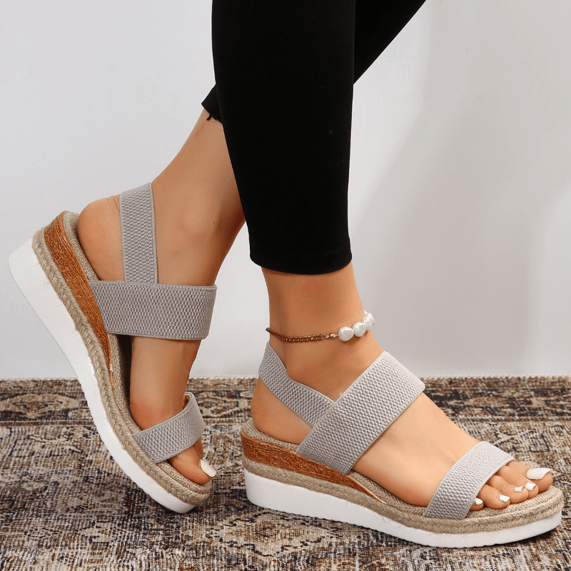 Dam Coastal Chic Espadrille Platåskor - Elastiska Komfort Sommarpromenadskor