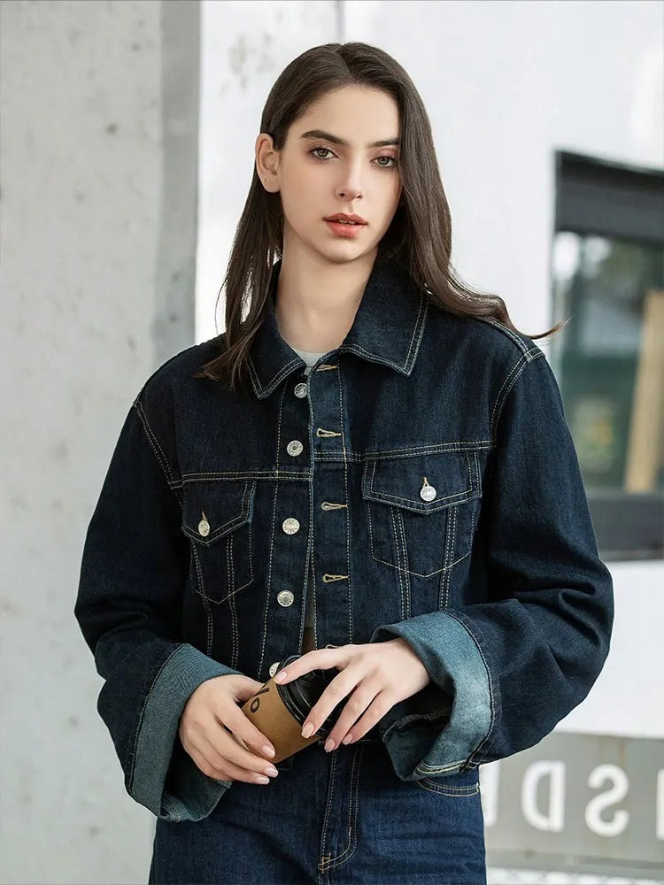Jessamine | Raw Indigo Denimjacka - Fritidskläder