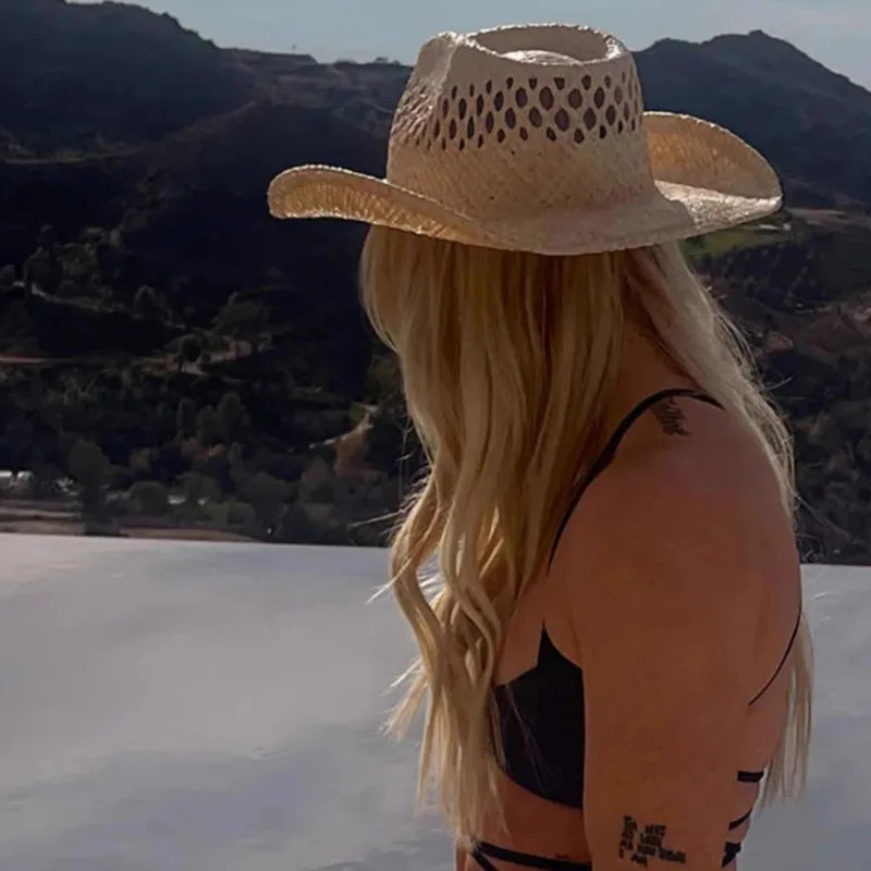 Dam Western solhatt – Boho wide brim beach festival fedora