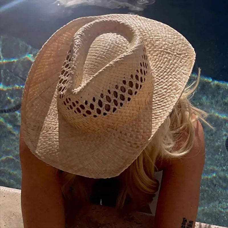 Dam Western solhatt – Boho wide brim beach festival fedora