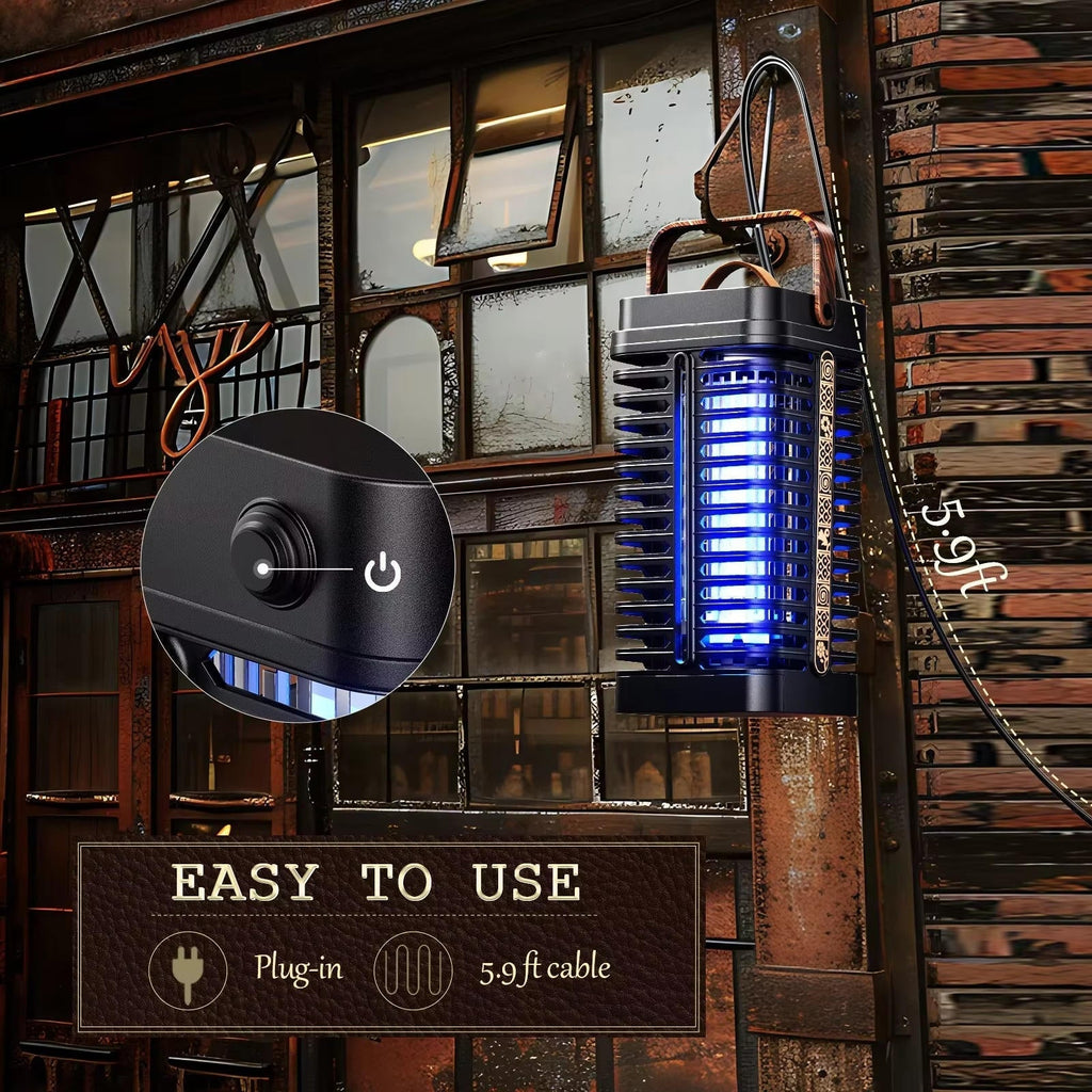 UV-insektsfälla för utomhusbruk – Väderbeständig insektsdödare med 360° skydd, barnsäker